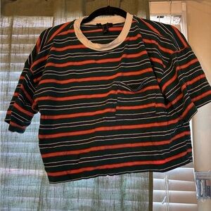 Forever 21 cropped retro striped Tshirt